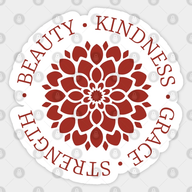 Dahlia Flower Meaning in Wine Sticker by racheldwilliams